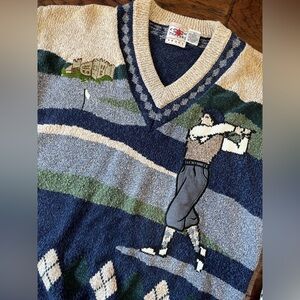 VTG Cotton Traders Sport Men’s Golf Cotton Sweater Retro Pullover XL Embroidered